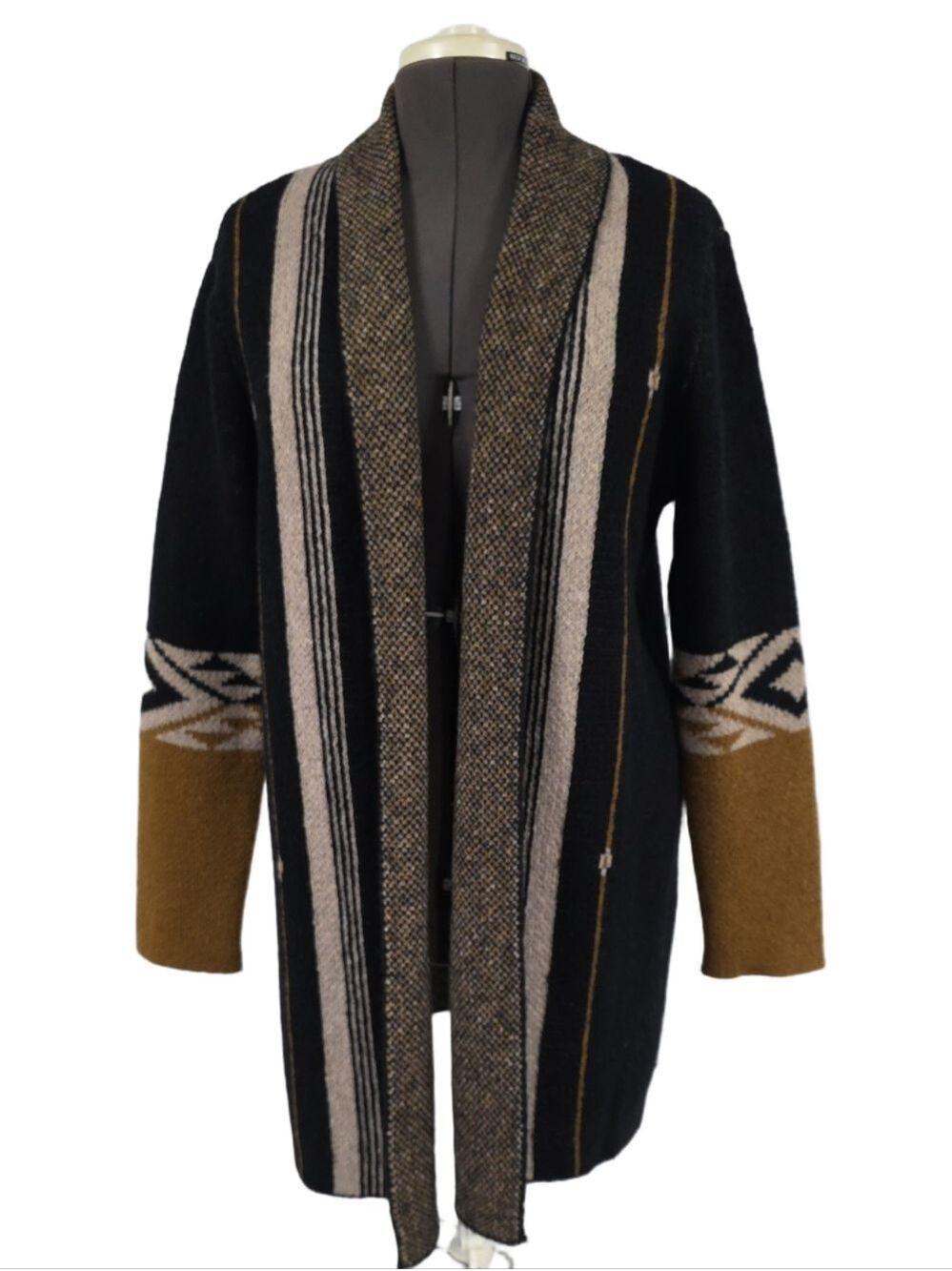 NWOT Bobeau Southwestern Geometric Tribal Duster Cardigan Sweater, Size Large - Picture 6 of 12